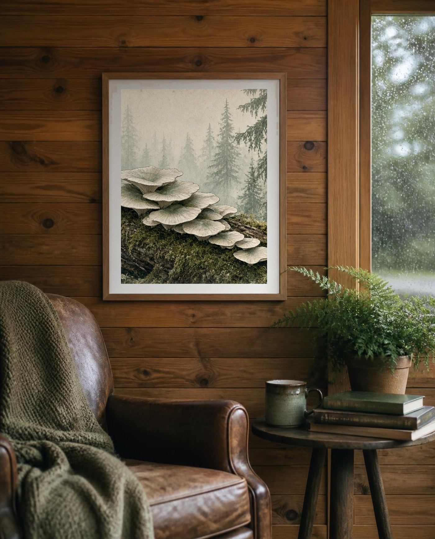 Shelf poster in a framed home setting